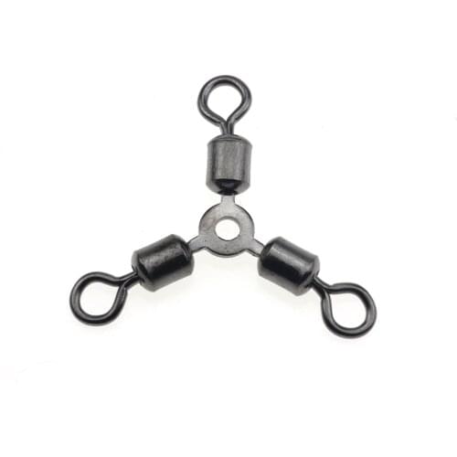 Rompin 20pcs/lot 3 Way Fishing Rolling Swivels O-shape Three Way Rolling Swivels Fishing Tackle Fishhooks Fishing Connector snap
