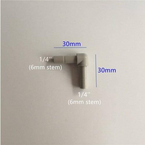 S274 Grey elbow slip lock 6mm stem 1/4 slip lock L connector for reptile fogger system