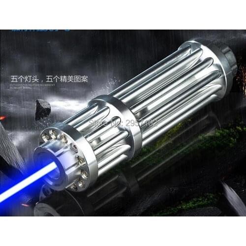 Most Powerful Burning Blue Laser 445nm 500000m SOS Focusable Laser sight Pointers Flashlight burn match candle lit cigarette