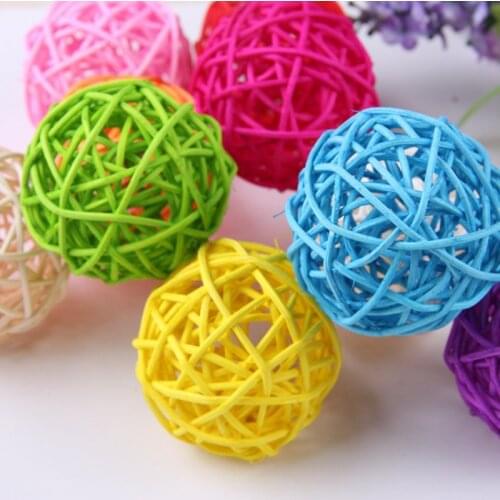 10Pcs 5cm Colorful Rattan Ball DIY Sepak Takraw Balls Home Ornaments&Christmas/Birthday/Wedding Decorations Party Craft Supplies