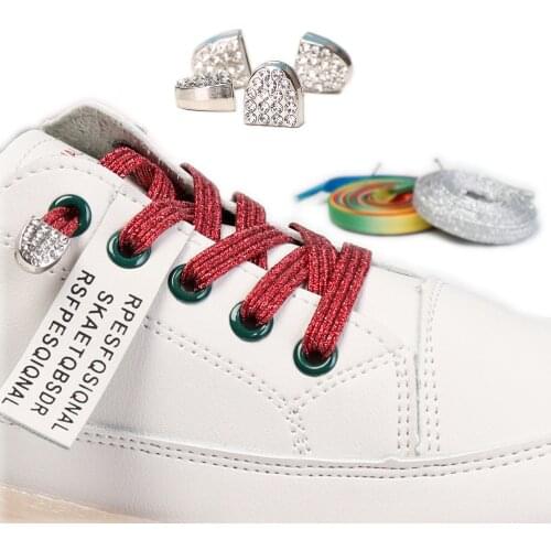 1Pair No Tie Shoelaces Elastic Flat Candy colors Lazy Shoelace Diamond Shoes Lace Lock Kids Adult Unisex Sneakers Shoe Strings