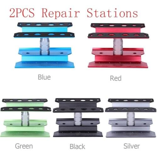 2PCS Heightening Work Stand Assembly Platform 360 Degree Rotate Repair Station for RC 1/8 TRX-4 Axial SCX10 Tamiya HSP Model Car