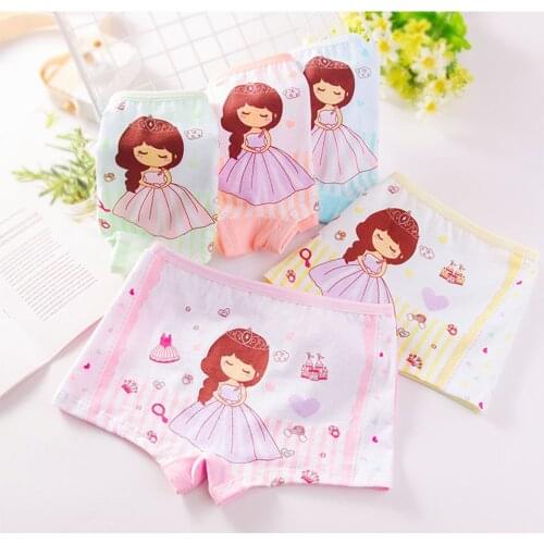Girls Panties Kids Cotton Underwear Childrens Briefs Cartoon Short 5pcs/Lot