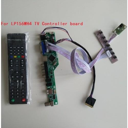 TV HDMI TV56 Controller board USB LCD VGA RF LED AV Audio remote kit For LG display LP156WH4 1366X768 panel Screen 15.6" AUO