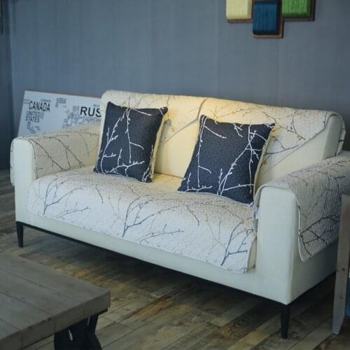 Gorgeous Solid Color Branch Sofa Cover Non-slip Breathable Universal Living Room Sectional Sofa Towel Home Decoration 1pcs