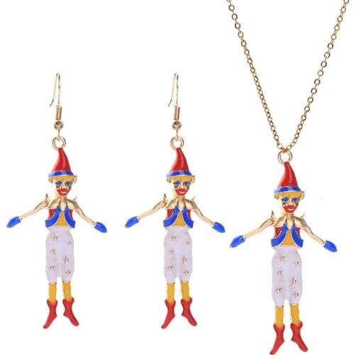 Korean Style Funny Cartoon Acrobatics Clown Earrings Women Girls Childish Funny Drop Earrings