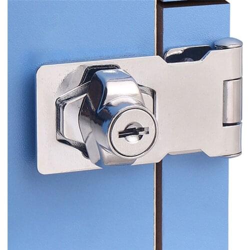 Hasp Lock Twist Knob Keyed Locking Hasp Cupboard Locker Security Furniture Locks Stainless Steel Doors Drawer Cabinet Hardware