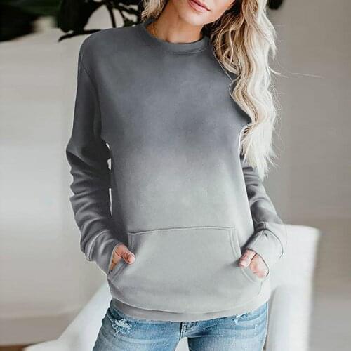 Sweatshirt Women Plus Size Tie-dye Printed Gradient Pullover Long Sleeve Фуфайка Tracksuit For 2021 Autumn Women Sudaderas