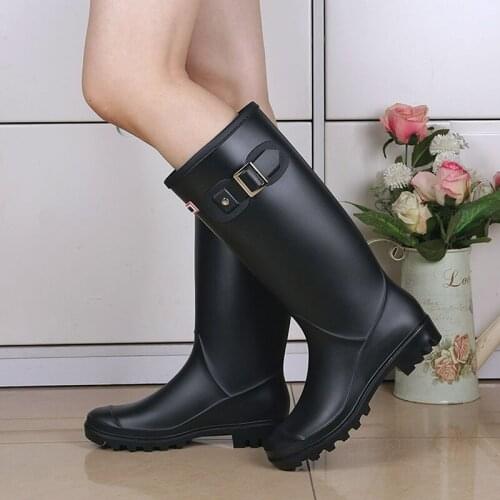 Women Stocking Non-Slip Rain Boots Womens Rain Boots Cute Outdoor Wear-Resistant Thickening Korean Style Rain Shoes