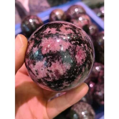 1PC Natural rosestone quartz crystals gemstones ball spiritual healing ball