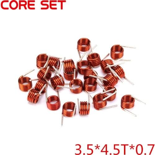100PCS/Lot 3.5*4.5T*0.7 Inductors FM Coil Inductor Hollow Coil Inductance Copper Wire Remote Control High Quality