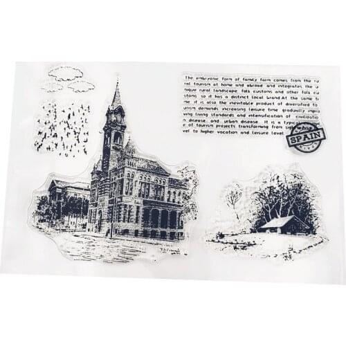 11*16 Spainsh Castle Manor Transparent Silicone Clear Stamps DIY Seal for Scrapbooking Card Making Photo Album Decorative Stamp