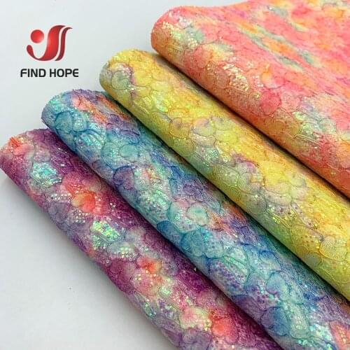 20*30CM Chunky Glitter Faux Leather Iridescent LACE Heart Sequins Fabric Sparkle DIY Craft Bow Handmade Earring