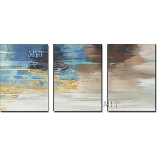 3PCS Handmade Picture Modern Abstract Oil Painting Wall Art Canvas Painting Colorful Pictures for Living Room Decor No Frame