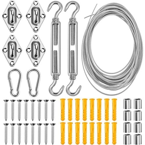 33Pcs Garden Wire Cable Railing Wire Fence Roll Kits Heavy Duty 304 Stainless Steel Cable Rope for Clothesline Railing
