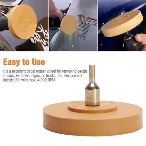 4 Inch Car Decal Removal Rubber Eraser Wheel Car Sticker Remover Glass Glue Paint Cleaner Rubber Disk Pad Car Polish Tool
