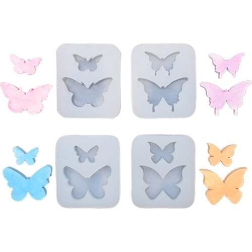 4 Pcs/Set Butterfly Epoxy Resin Mold Car Aromatherapy Plaster Silicone Mould DIY Crafts Jewelry Ornaments Casting Tools