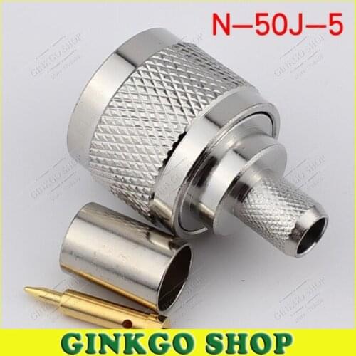 5pcs/lot N-J-5 N-50J-5 Male Crimp connector N Male RF Connector RF Coaxial Connector