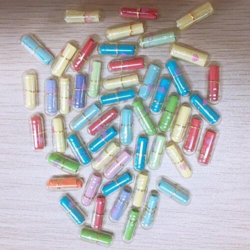 50Pcs Expressing Love Distinctive Message Capsule Multiple Color Cute Gift Love Heart Pattern Message Pills