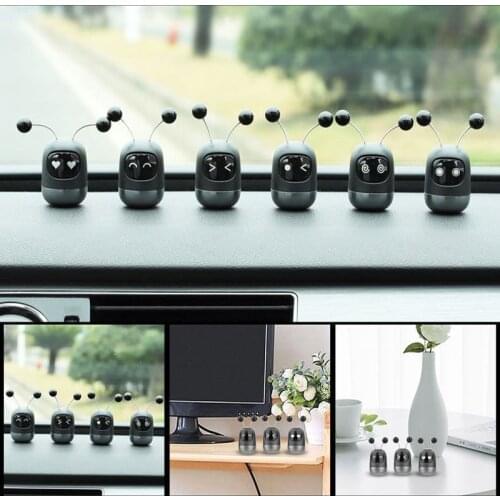 6cm Space Robot Auto Shaking Dolls Car Air Vent Fragrance Aluminum Alloy Air Conditioner Perfume Clip Doll Car Accessories Toys