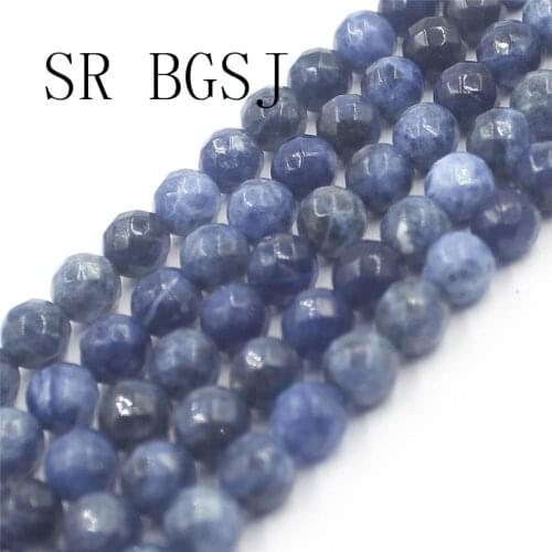 Free Shipping 4mm 6mm 8mm 10mm Faceted Sodalite Blue Gems Stone Jewelry Making Beads Strand Wholesale 15"