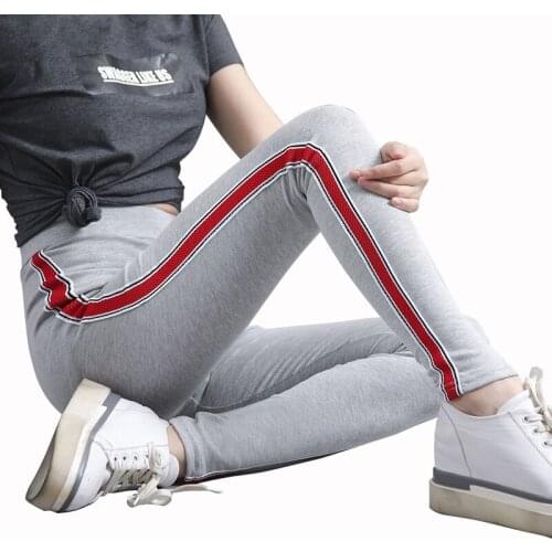 Black Grey Knitted Fitness Warm Leggings Striped High Elastic Waist Pants Bandage Trouser Women Pencil Pantalones Mujer Femme