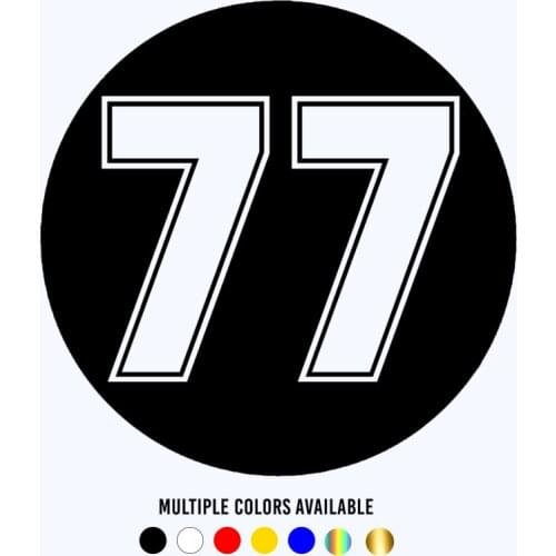CK20316# Die-cut Vinyl Decal Figure Number 77 Car Sticker Waterproof Auto Decors on Car Body Bumper Rear Window