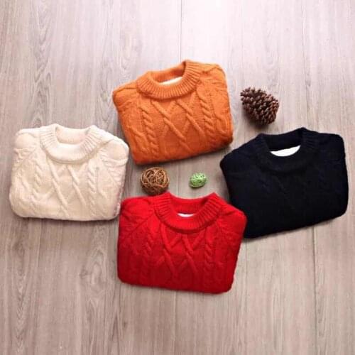 Fleece Thicken Kids Sweaters Boys Girls Knitted Pullovers Outwear Winter Warm Knitwear Sweater Kids Clothing BC258-1