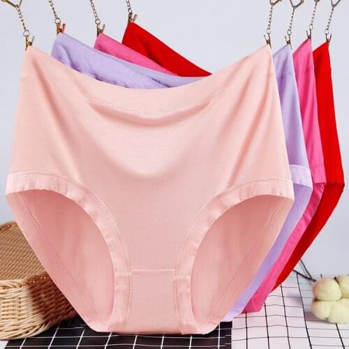 3Pcs/set Cotton Womens Panties Elastic Soft Large Size XXXXL Solid Color Ladies Underwear Breathable Sexy High Waist Briefs