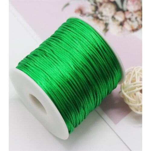 1MM Emerald Green Nylon Chinese Satin Silk Knot Cord Rattail Thread Necklace Macrame String Jewelry Findings Beading Rope #233