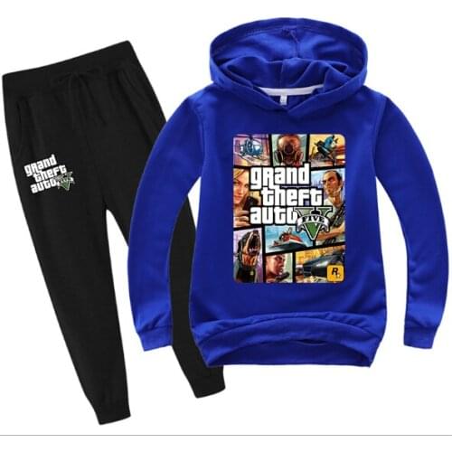 Game Grand Theft Auto Gta V 5 Clothing Set Kids Hoodies and Pants 2pcs Suit Toddler Boys Tracksuit Teen Girls Casual Outfits