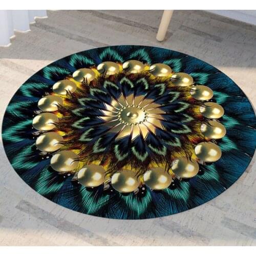 3D Printed Rug for Living Room Short Plush Round Anti-slip Floor Mat High Grade Romance Carpet Soft Rugs for Bedroom Home Decor