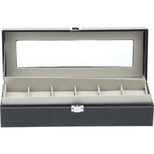 Multi-use 6 Slot Watch Display Case Lockable Jewelry Bracelet Storage Organiser Box Gift for Men Women