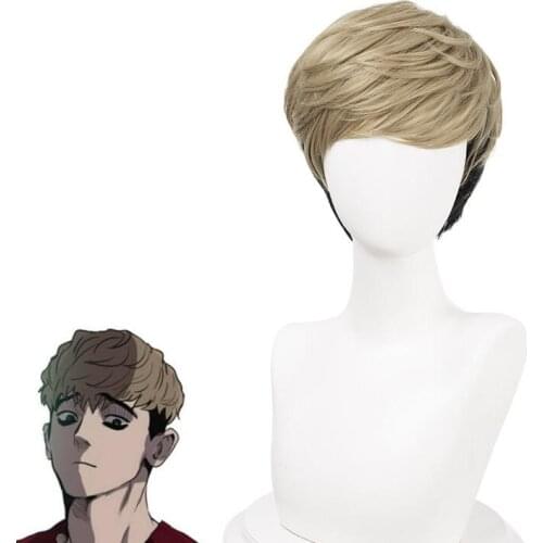Short Wig Anime Killing Stalking SangWoo Cosplay Costume Heat Resistant Synthetic Hair Men Fashion Wigs