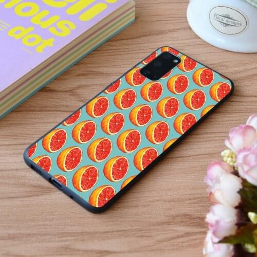 For Samsung Grapefruit Pattern Blue Print Soft Silicone Matt Case TPU Cover Galaxy S Note M and Galaxy A