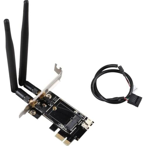 Desktop Wireless WiFi Bluetooth Network Card Adapter PCIe to M.2 Expansion Card Wifi Adapter M.2 NGFF