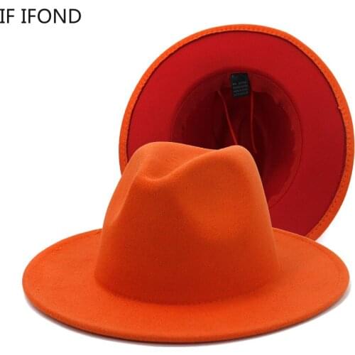 2021 New Patchwork Felt Jazz Hat Men Women Wide Brim Wool Blend Fedora Hats Party Trilby Vintage Hat