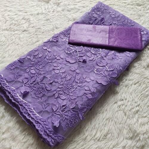 Latest 2021 High Quality African Lace Fabric Embroidery Swiss French Tulle Cotton Wedding Party Dress Guipure Sequins 5Yards