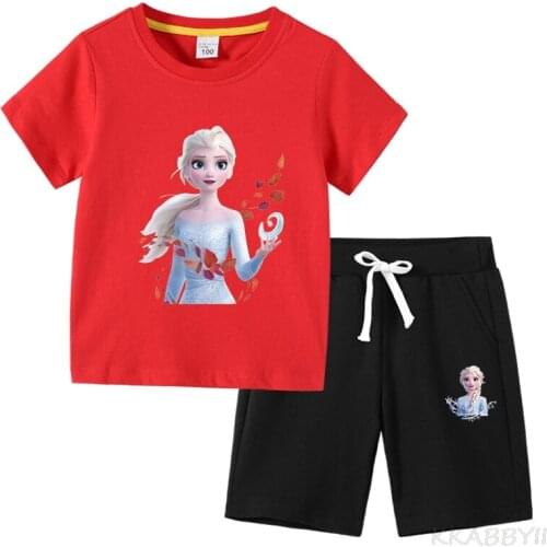 Summer New Childrens T-Shirt Foreign Trade Childrens Clothing INS Korean Edition Cotton Childrens Short Sleeve Pants Two Sets