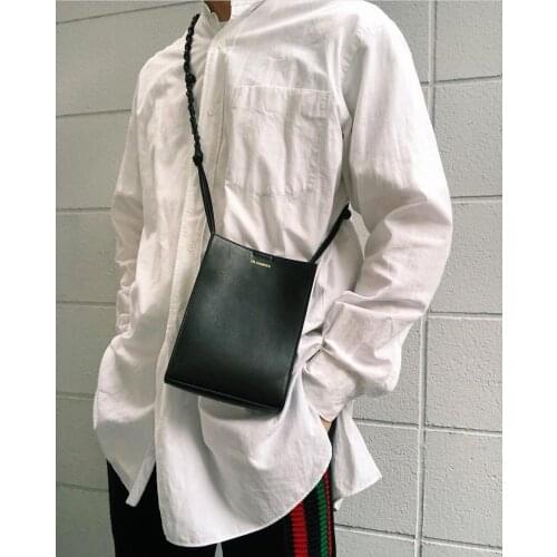 Simple Mini Square Bag Cowhide Pocket Mobile Phone Hanbags Braided Rope Message Bag Handbags for Women