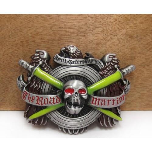 BuckleClub wholesale skull eagle western cowboy jeans gift belt buckle for men FP-02391 pewter finish 4cm width loop