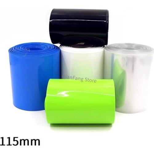 PVC Heat Shrink Tube 145mm Width Blue Multicolor Shrinkable Cable Sleeve Sheath Pack Cover for 18650 Lithium Battery Film Wrap