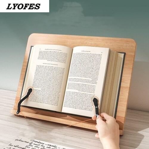 Adjustable Reading Rest Table Home Study Room Book Holder lyofes Cookbook Stand Pages Fixed Kitchen Bookends Shelf Wood