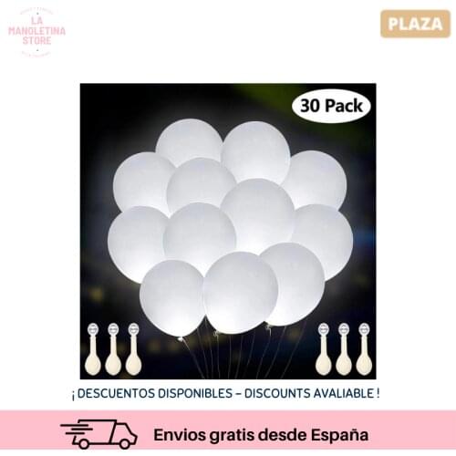 30 pack Globe awards with light LED Blanca, Luces de Fiesta constant, Ideal for birthdays, wedding decorations