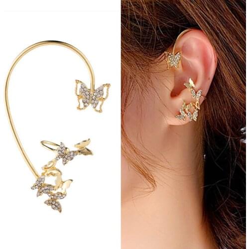 Butterfly Ear Hanging Earrings Temperament Cute Women Earrings Retro integrated Stud Earrings Ear Clip Jewelry Accessories