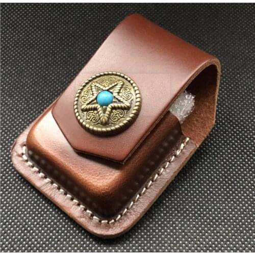 High quality Handmade Leather Kerosene Lighter Holder Bag For Zippo and Zorro Matching leather sheath Mens gift