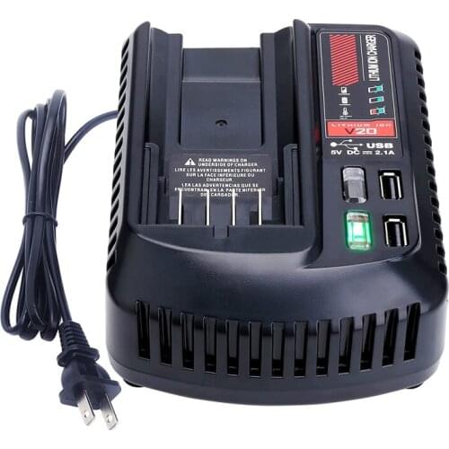 Oein CMCB102 For CRAFTSMAN 20V 100V/240V 2A Li-ion Battery Charger Rechargeable Power Tool Lithium Battery Charger With Dual USB