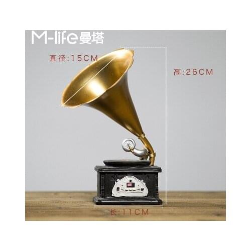 Retro gramophone model Home Furnishing iron bar cafe room office decor decoration
