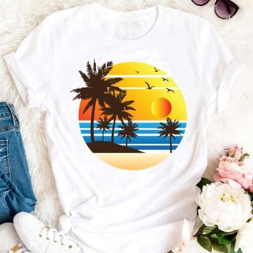 Cartoon Short Sleeve Clothes Graphic T Top Lady Print Female Tee T-Shirt Women Summer Holiday Beach Ladies 90s Tshirts