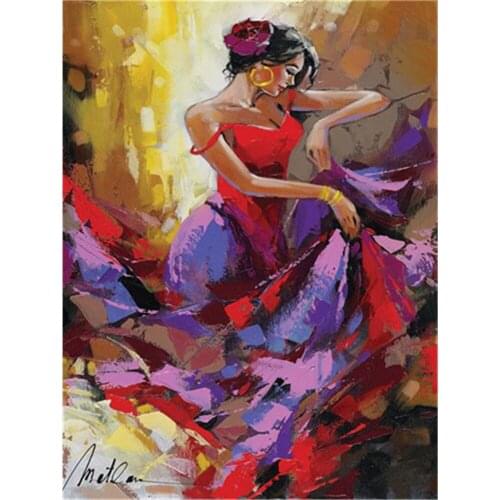 Woman Dance DIY Embroidery Cross Stitch 11CT Kits Craft Needlework Set Printed Canvas Cotton Thread Home Decoration On Room